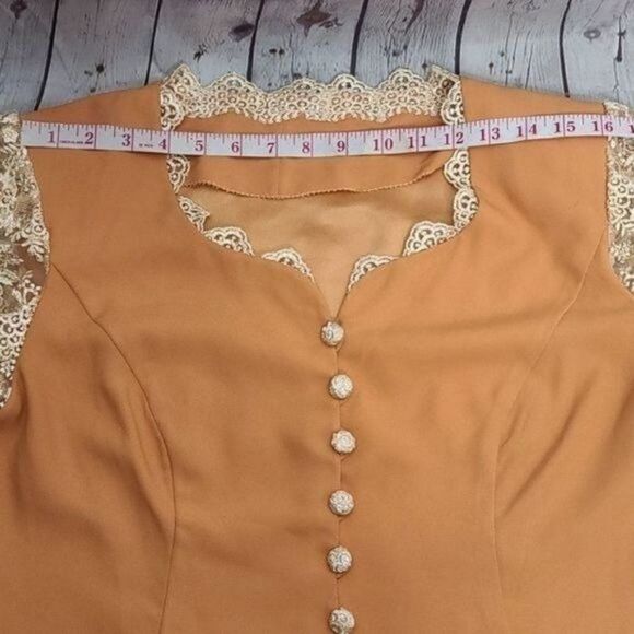 Vintage Handmade Victorian Lace Brocade Romantic Jacket - Picture 9 of 15